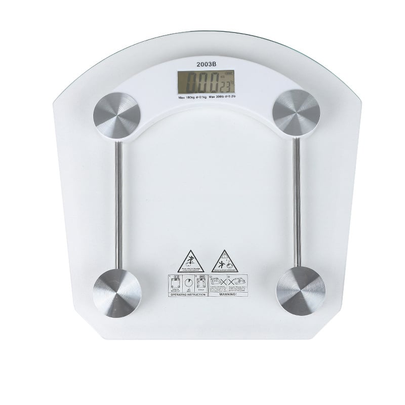 Elektronička vaga za kućnu upotrebu, ploča od kaljenog stakla, kapacitet do 180 kg, napajanje baterijom/ USB punjenjem