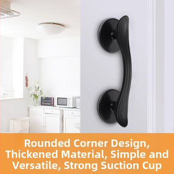 Üvegajtó szívófejes kilincs – telepítés nélkül, műanyagból, ABS felülettel, modell SCMDKLS, modern minimalist stílus