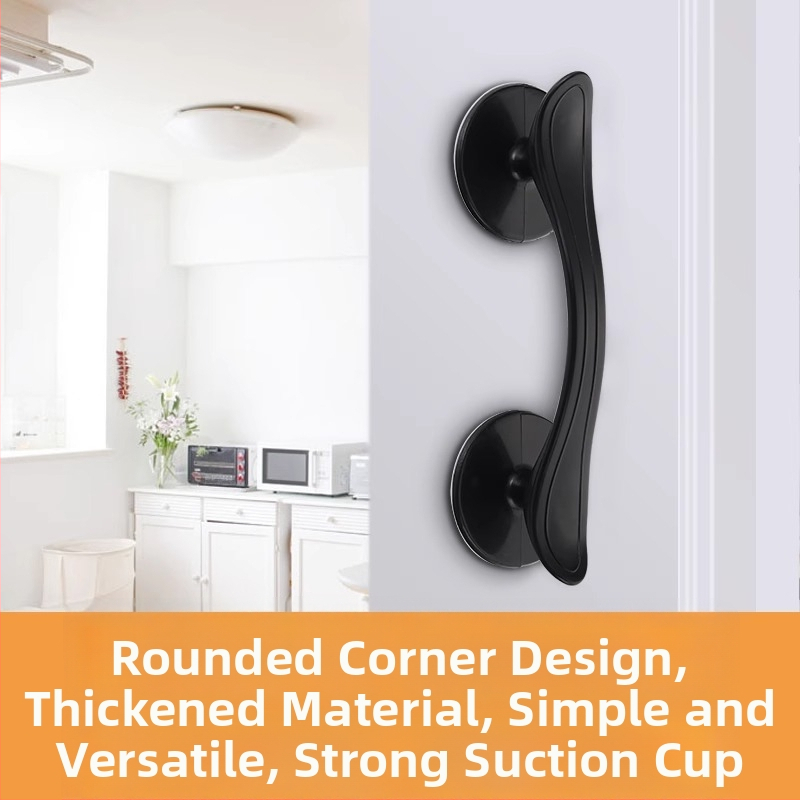 Üvegajtó szívófejes kilincs – telepítés nélkül, műanyagból, ABS felülettel, modell SCMDKLS, modern minimalist stílus