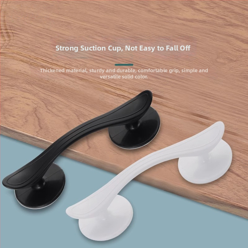 Üvegajtó szívófejes kilincs – telepítés nélkül, műanyagból, ABS felülettel, modell SCMDKLS, modern minimalist stílus