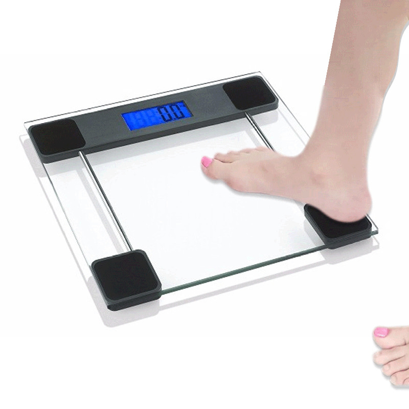 Vaga za kupaonicu od prozirnog kaljenog stakla, digitalna vaga za mjerenje tjelesne težine