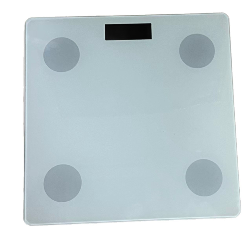 Дигитална домашна везна за измерване на телесни мазнини и вода, закалено стъкло, презареждаща се, компактен дизайн, индикатори за нисък заряд, претоварване и грешка