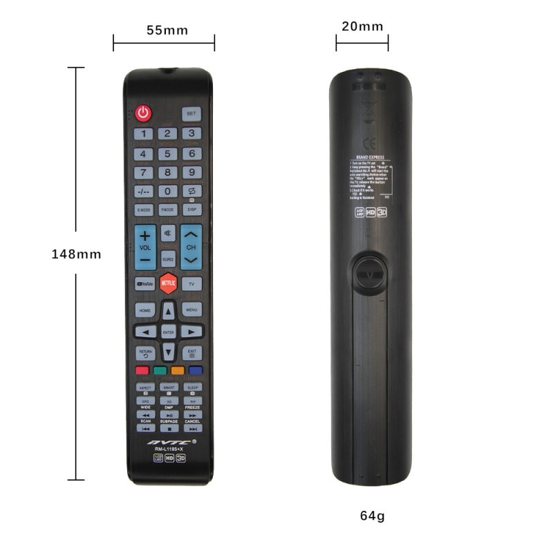 NVTC RM-L1195+X Univerzalni daljinski upravljač za televizor s postavkom jednim pritiskom