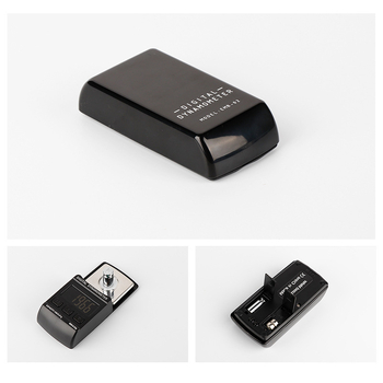 Ékszerekhez tervezett precíz digitális mérleg, modell 5G-B, mérési tartomány 100 g/0.01 g, méretek 49×101×23 mm, tápellátás: elektronikus