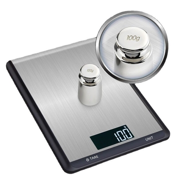 Kuhinjska vaga od nehrđajućeg čelika s ravnom pločom, visoko precizna elektronička platforma, kapacitet 10 kg, model 518