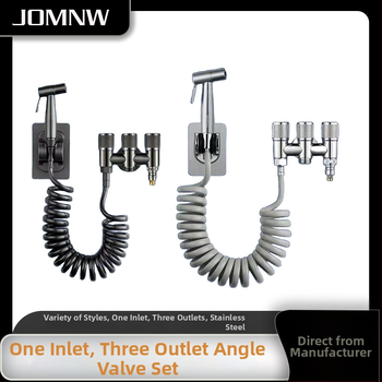 Mosógép beömlő szelep: 1 bemenet, 3 kimenet, automatikus vízstop, 4-utas elosztó, cink ötvözet, modern stílus, testreszabás elérhető