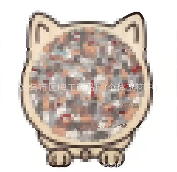 Dreveni puzzle u obliku mačkice, 135 dijelova, plosni puzzle, drvena kutija, za DIY