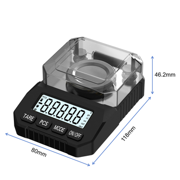 Cântar digital miligram pentru bijuterii, AJY Q007 — Electronic, 50 g/0.001 g, 2 baterii AAA