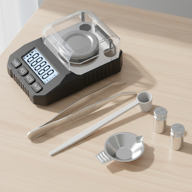 Cântar digital miligram pentru bijuterii, AJY Q007 — Electronic, 50 g/0.001 g, 2 baterii AAA