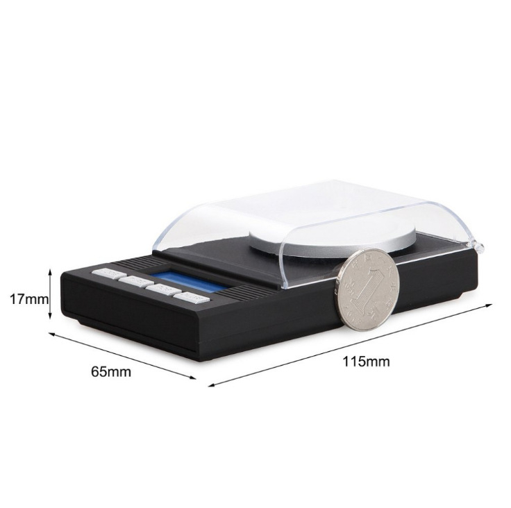 Zsebméretű digitális ékszer-mérleg, 0,001 g pontossággal, 100 g kapacitással, modell 128, elektronikus mérés