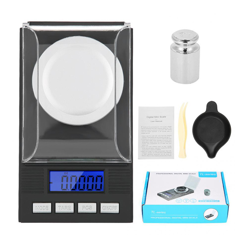 Zsebméretű digitális ékszer-mérleg, 0,001 g pontossággal, 100 g kapacitással, modell 128, elektronikus mérés