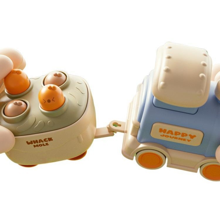 Műanyag babajáték 0–3 éveseknek — interaktív fejlesztő tevékenységek a kéz- és agykoordinációhoz (húzáshoz a sárgarépát és Whack‑a‑Mole játék)