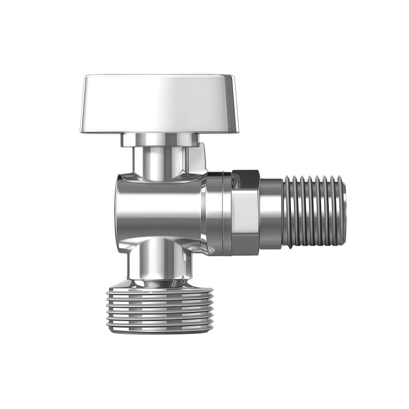 Kran od cinkove legure, kutni ventil, model 1/2×3/4, navojni priključak, radna temperatura 20–80°C, unutarnji promjer 20×25 mm, neto težina 120 g