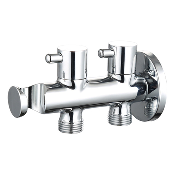 Réz anyagú beépíthető háromutas elosztó szelep, beépített, bemenet 1, kimenet 2, csatlakozás G1/2, modell JF080101