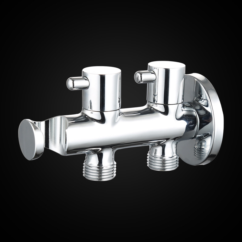 Réz anyagú beépíthető háromutas elosztó szelep, beépített, bemenet 1, kimenet 2, csatlakozás G1/2, modell JF080101