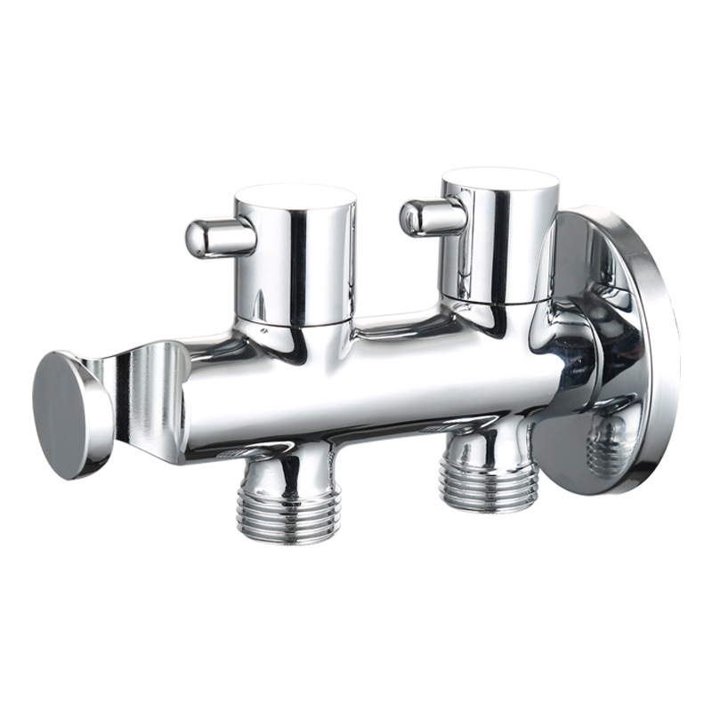 Réz anyagú beépíthető háromutas elosztó szelep, beépített, bemenet 1, kimenet 2, csatlakozás G1/2, modell JF080101