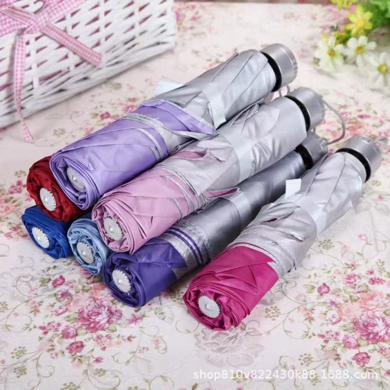 Háromrészes összecsukható esernyő UPF 40+ UV-védelemmel, vászon Impact Cloth 190t, bordák vasból, nyél műanyag