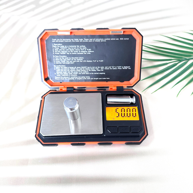 Szerszámtároló doboz ékszer mérleg – hordozható elektronikus mérleg, 0,01 g pontosság, 500 g kapacitás, működik 2x AAA elemmel