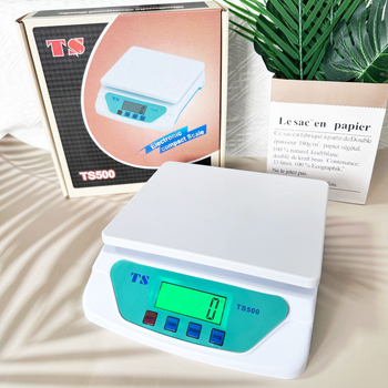 TS500 konyhai mérleg, 30 kg kapacitás, elektronikus digitális mérleg, nagy pontosság, üzemeltetés: elem vagy töltő
