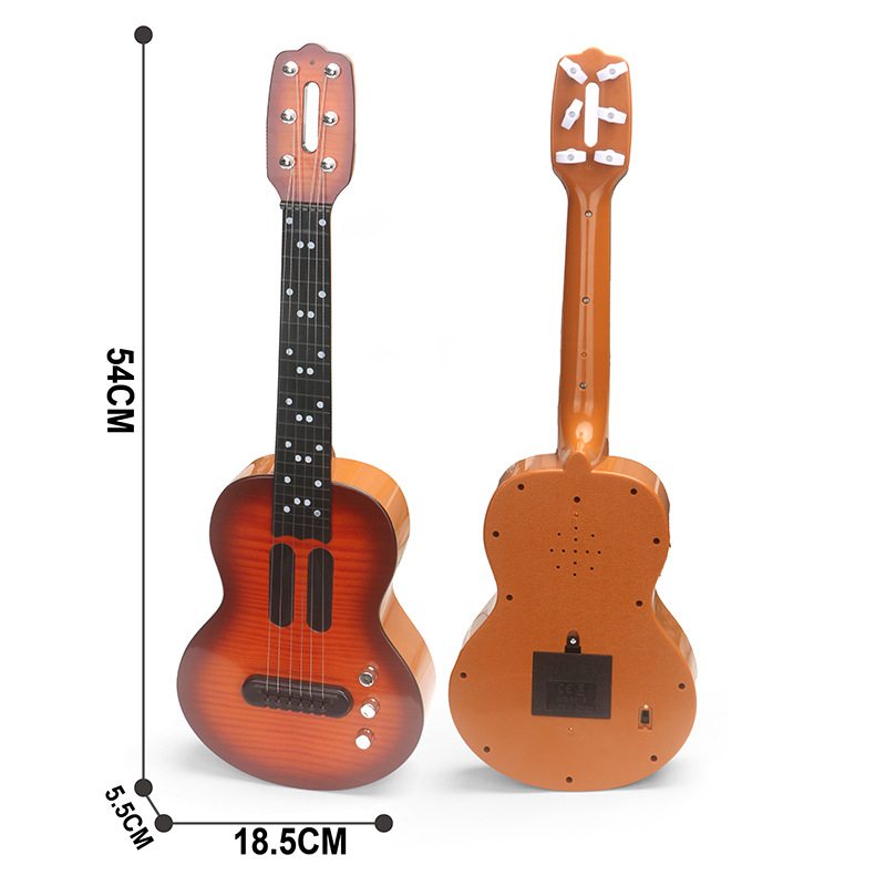 Edukativna interaktivna gitara/bas glazbena igračka za djecu — plastična konstrukcija, Chenghui brand, uzrast 4–6 godina.
