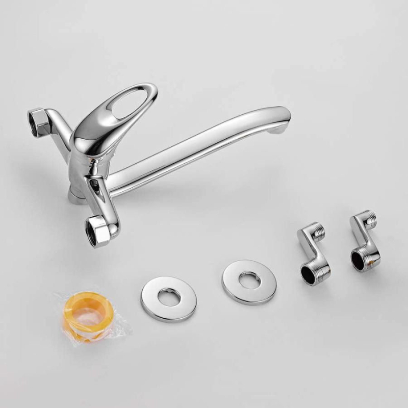 Zidni okretni miješajući faucet za kuhinju i perilicu rublja – bakarna legura, keramički disk ventil, radna temperatura 90°C