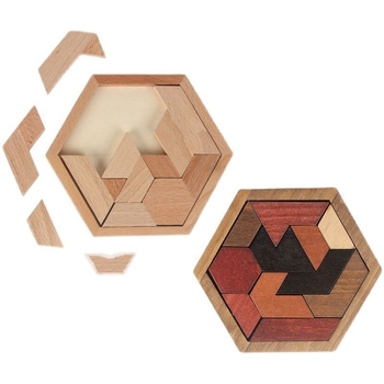 Britanski drveni Tangram slagalica – 3D puzzle s hexagonalnim oblicima – edukativna igra za djecu 0–3 godine