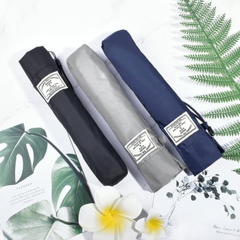 Vanjski mini kišobran, trodijelni sklopivi kišobran s aluminijskim okvirom, ručno otvaranje i zatvaranje, silikonska ručka, UV zaštita UPF > 30