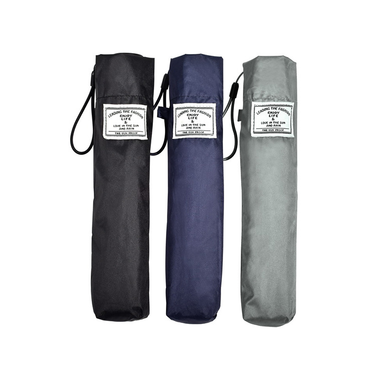 Vanjski mini kišobran, trodijelni sklopivi kišobran s aluminijskim okvirom, ručno otvaranje i zatvaranje, silikonska ručka, UV zaštita UPF > 30