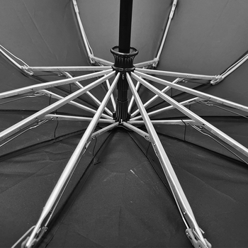 Kišobran s automatskim otvaranjem i zatvaranjem, trodijelni sklop s 10 rebara, aluminijski štap i vlaknaste rebara