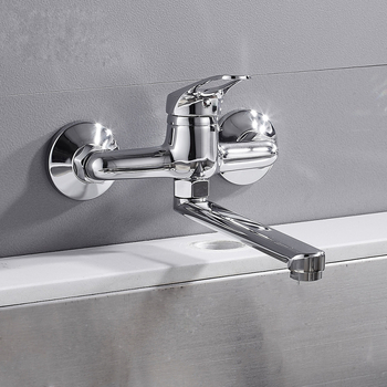 Beépíthető konyhai mosogatókeverő meleg és hideg vízzel, dupla lyukú kialakítás, réz test, kerámia patron, 0–90°C működési tartomány