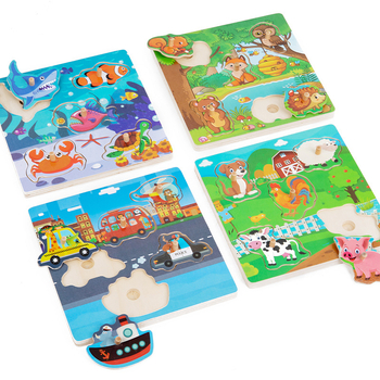 Puzle avion za djecu - hvatalni puzzle za koordinaciju ruke i oka - Moody Bear - papirni materijal - prilagodljiv uzorak - za djecu 4-6 godina