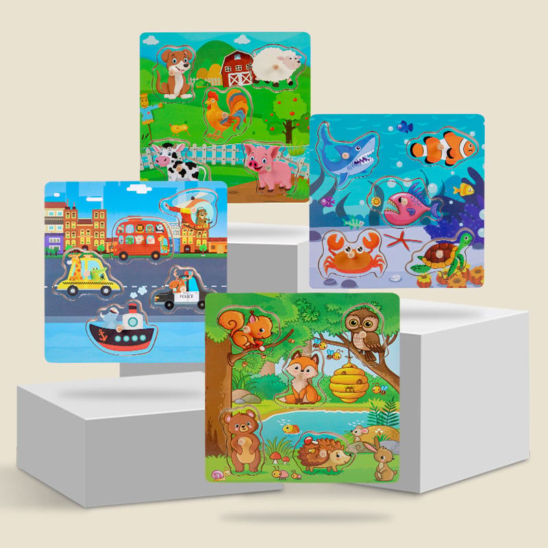 Puzle avion za djecu - hvatalni puzzle za koordinaciju ruke i oka - Moody Bear - papirni materijal - prilagodljiv uzorak - za djecu 4-6 godina