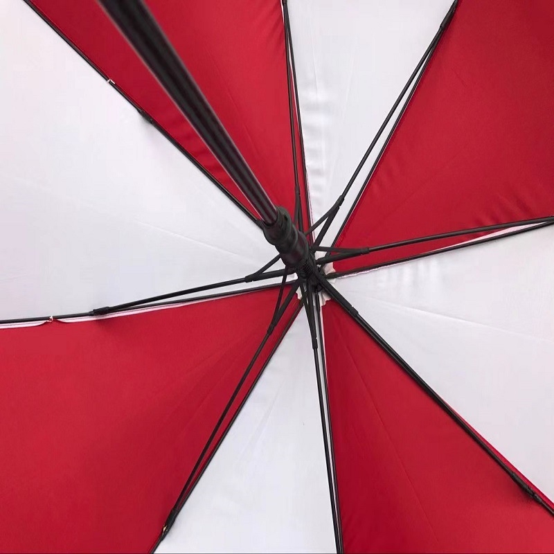 Golf kišobran s dugom ravnom drškom, 8 rebara, poluautomatsko otvaranje, promjer krova 110–122 cm, prilagođena tisk loga