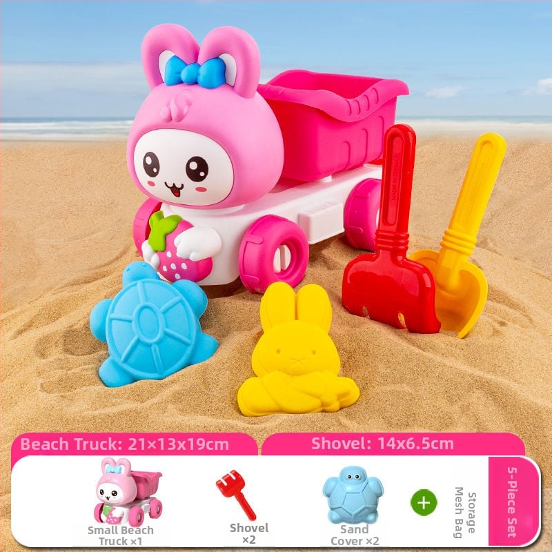 Пластмасов комплект за игра в пясък със лопатки за деца на възраст 4–6 години