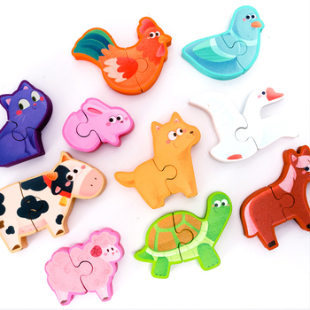 3D puzzle gyerekeknek — density board anyagból — állat- és dinoszaurusz témájú — oktató játék 4-6 éveseknek