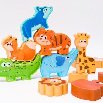 3D puzzle gyerekeknek — density board anyagból — állat- és dinoszaurusz témájú — oktató játék 4-6 éveseknek