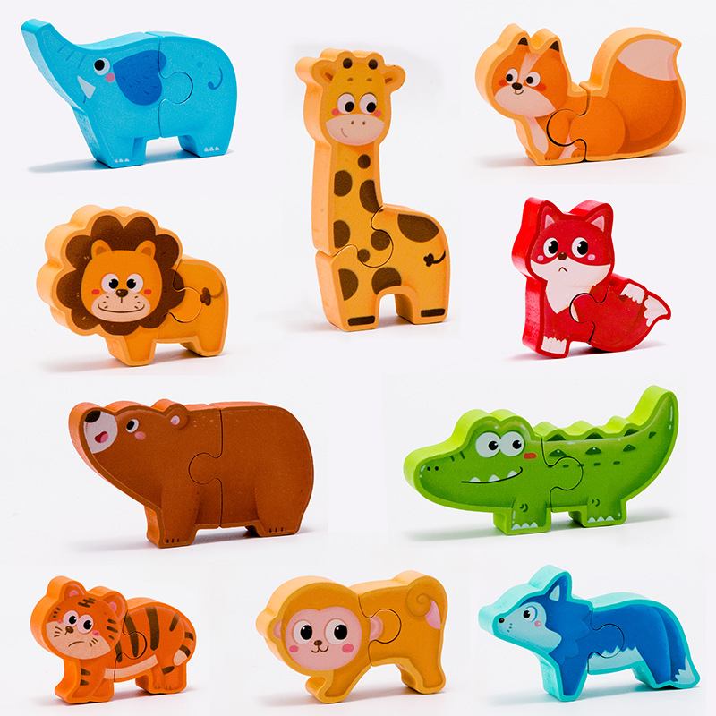 3D puzzle gyerekeknek — density board anyagból — állat- és dinoszaurusz témájú — oktató játék 4-6 éveseknek