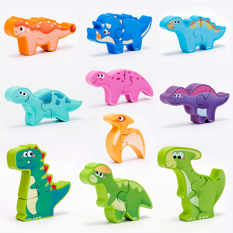 3D puzzle gyerekeknek — density board anyagból — állat- és dinoszaurusz témájú — oktató játék 4-6 éveseknek