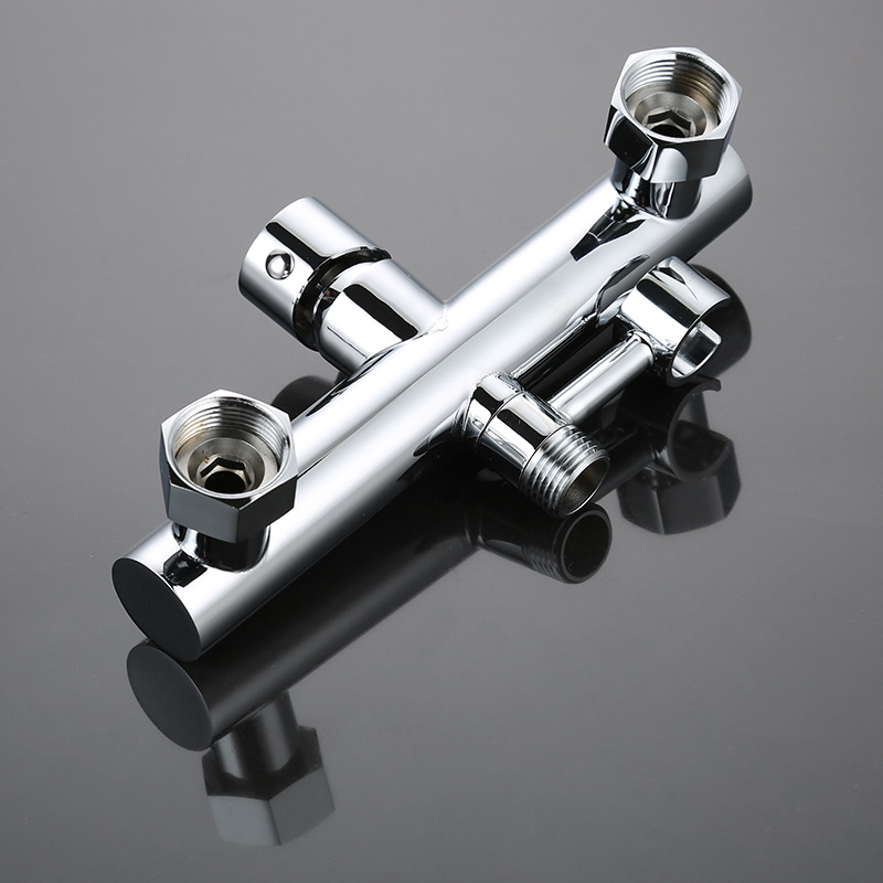 LT010201 Fürdőszobai keverőcsap melegvíz-hűtőhöz – réz, tartóval, krómozott felülettel, 0.8 MPa, 90°C, 230 L/h