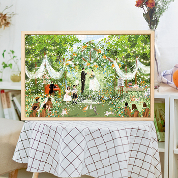 Puzzle s 1000 komada, mačja tema, romantična svadbena scena, papir, za uzrast 15–35