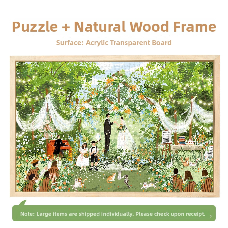 Puzzle s 1000 komada, mačja tema, romantična svadbena scena, papir, za uzrast 15–35