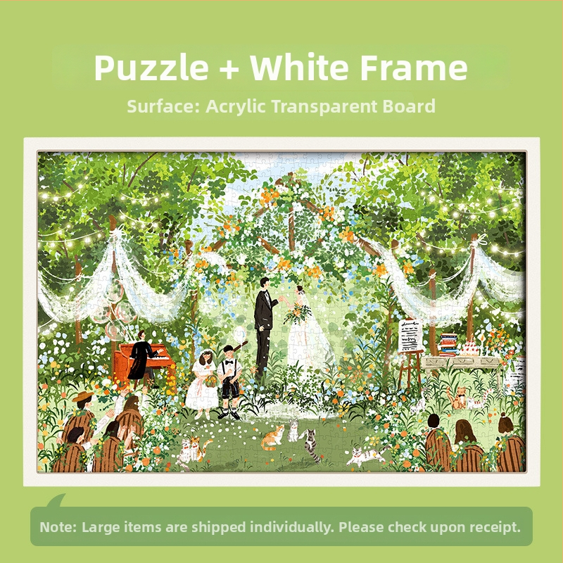 Puzzle s 1000 komada, mačja tema, romantična svadbena scena, papir, za uzrast 15–35