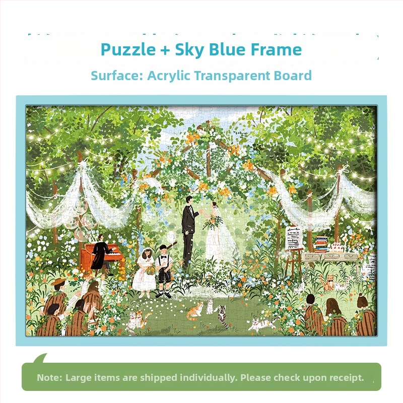 Puzzle s 1000 komada, mačja tema, romantična svadbena scena, papir, za uzrast 15–35
