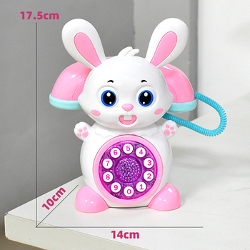 Rajzolt nyuszis zenés telefon – oktatási játék 6 üzemmód, fényzene, analóg telefon-szimuláció, műanyag, 4–6 éveseknek