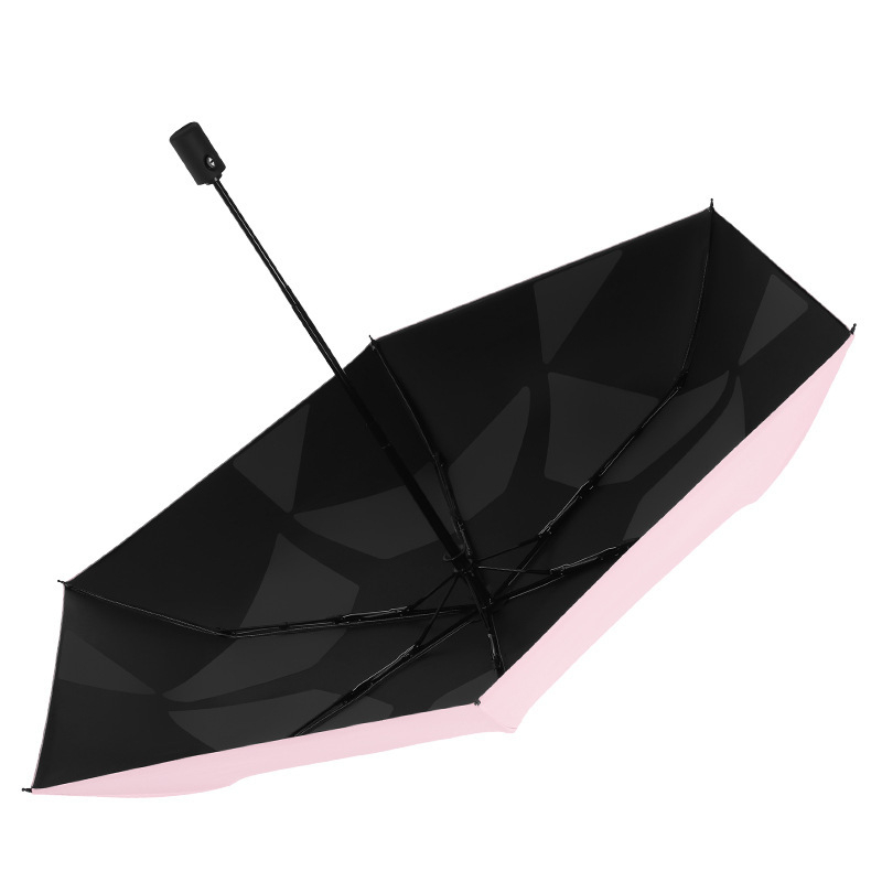 Automatski kišobran u dizajnu perja s UV zaštitom UPF>50, 6 vlaknastih rebara, tkanina 210T s vinilnim ljepilom, moguć tisak logotipa