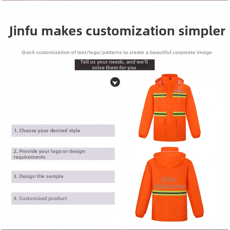 Yujinfu Sada rozdeleného pršiplášťa a nohavíc pre služby údržby/konštrukcie, polyester taft, hrúbka látky 1.1 mm, bežná hrúbka plášťa, PU lepidlo a PVC vodotesný vrstvy