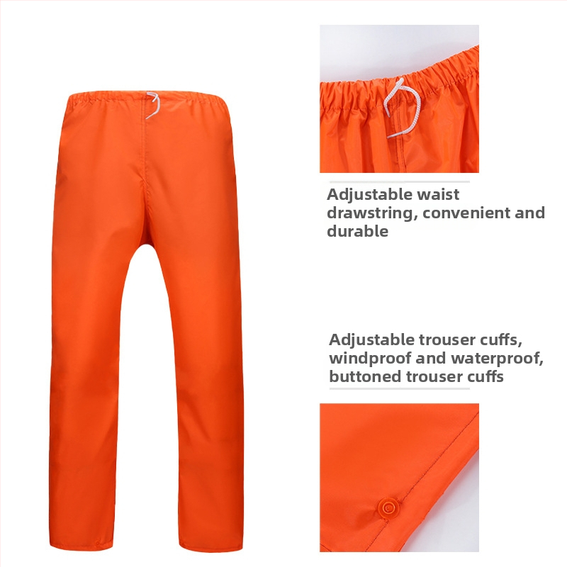 Yujinfu Sada rozdeleného pršiplášťa a nohavíc pre služby údržby/konštrukcie, polyester taft, hrúbka látky 1.1 mm, bežná hrúbka plášťa, PU lepidlo a PVC vodotesný vrstvy