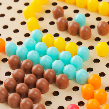 Fából készült gombás tüskékkel ellátott puzzle gyerekeknek, 3D kirakó, 4–6 évesek, egyedi képfeldolgozás, 3C-fa játék