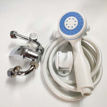 Σετ ντους με U-σχήματος βαλβίδα ανάμιξης, από κράμα ψευδαργύρου, κυκλική κεφαλή ψεκασμού βροχής, μοντέλο HS-00023, 45°C, 0,85 bar, φορητό