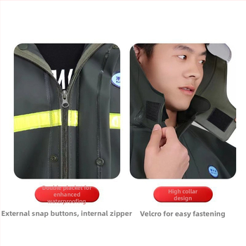 Delená pláštenka a nohavice pre dospelých, hrubá pletená látka, PVC vodotesný vrstva, reflexné detaily